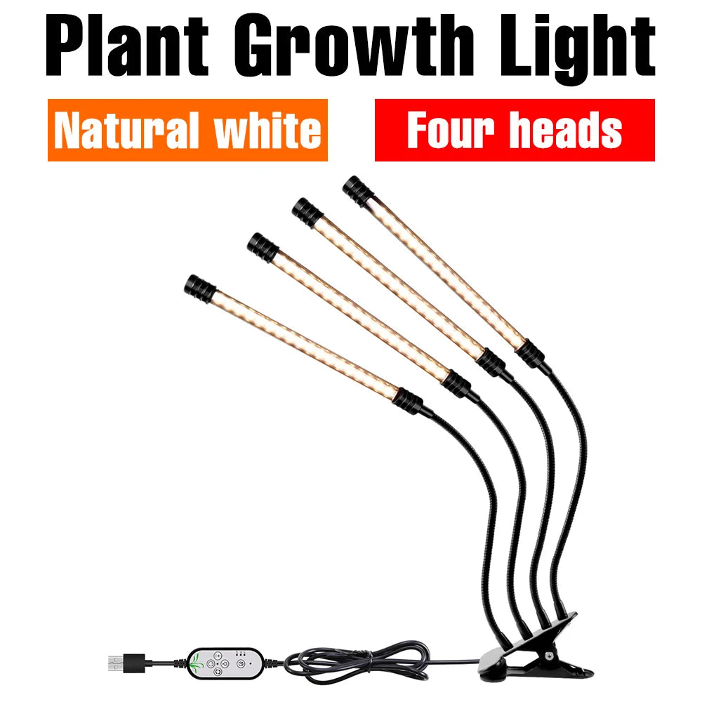 LED Grow Light Plant Hydroponic Flower Seedling Vegetable Cultivation Timing Auto On/Off Dimmable For Indoor Growth Box USB DC5V