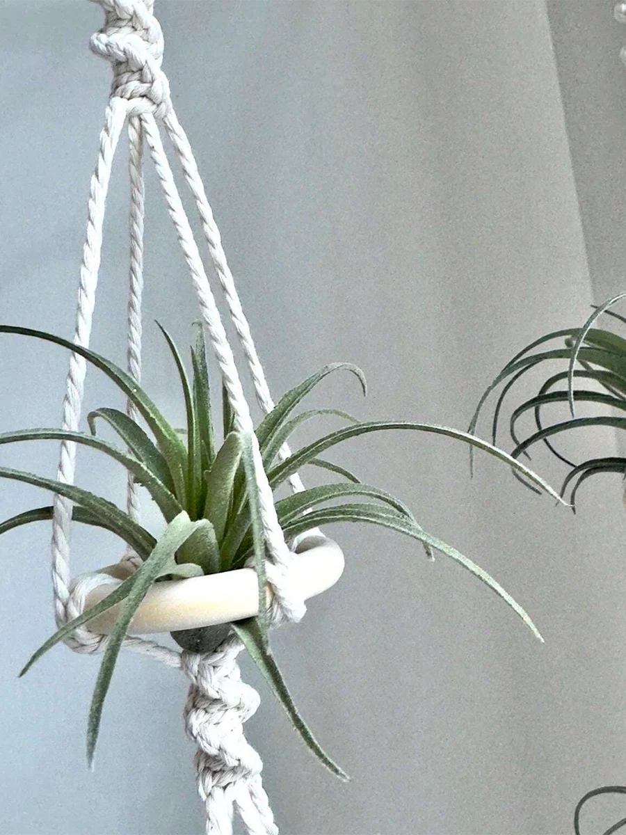 Macrame Plant Hangers Air Plants Hanging Basket Wall Hanging Handcrafted Air Plants Hanger Boho Home Decoration Room Decor Gift
