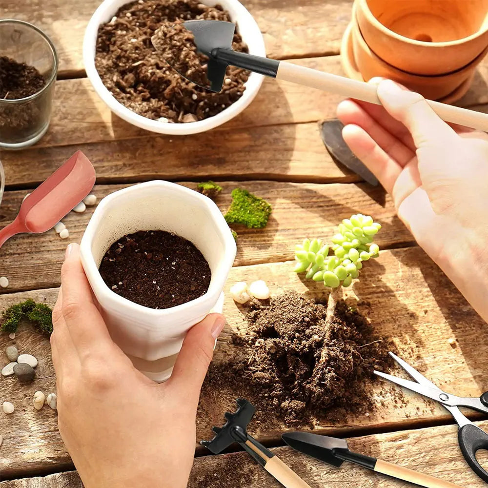 Succulent Plants Tools Mini Garden Hand Tools Transplanting Outdoor Bonsai Gardening Tools Set Succulent Miniature Planting Tool