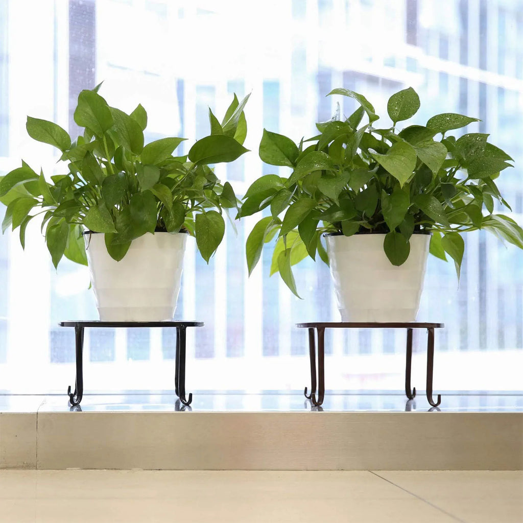 1Pc Metal Plant Stand Flower Pot Base Holder Stool for Home Garden Indoor Outdoor Flower Plant Display Bonsai Holder