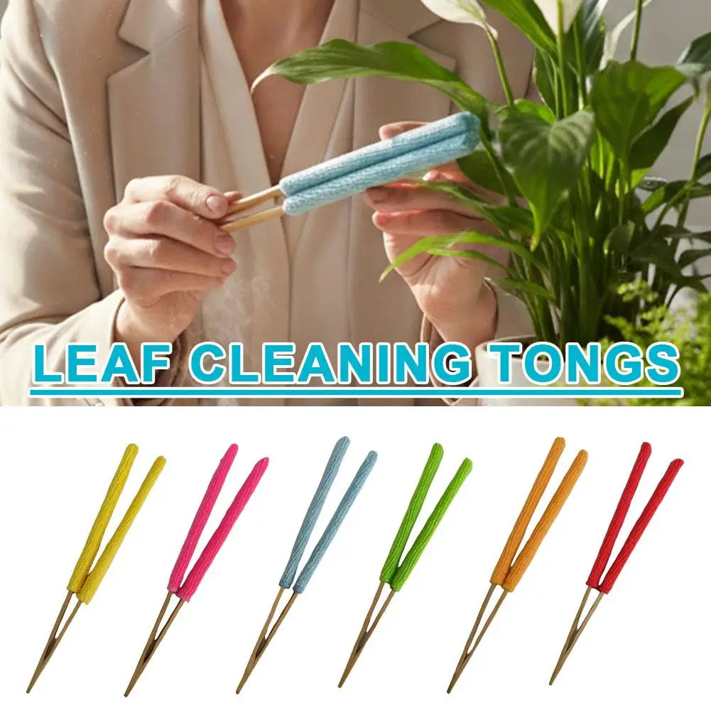 Indoor Plant Leaf Cleaner Kit with Detachable Microfiber Pads & Dusting Gloves, Reusable and Washable