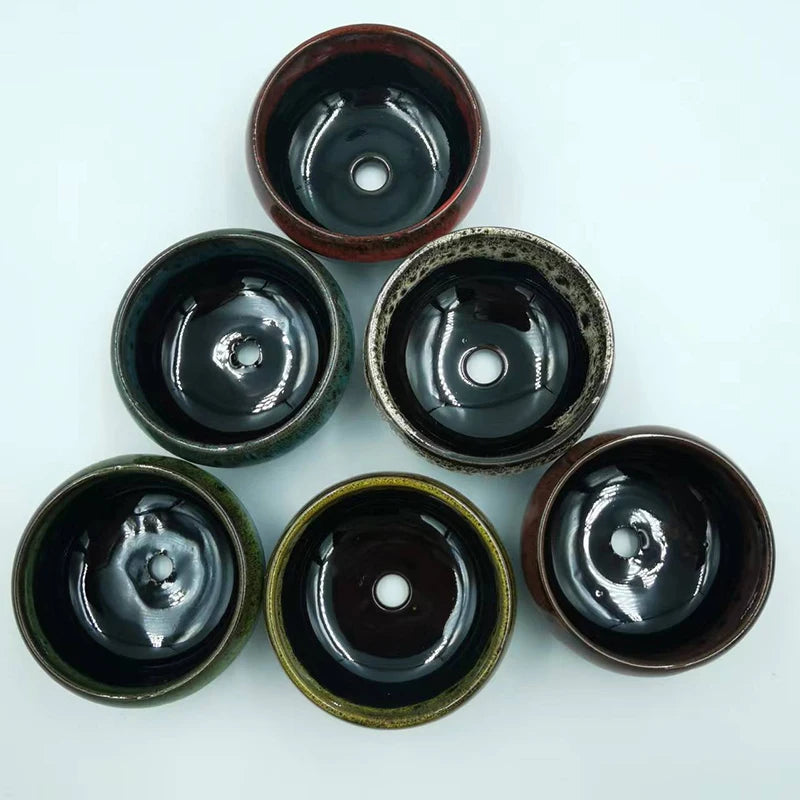 6pc Kiln-changed Flower Pot Bonsai Ceramic Pots For Plants Mini Succulent Plant Small Cactus Outdoor Container Modern Decorative