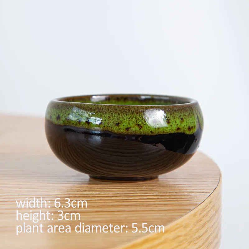 6pc Kiln-changed Flower Pot Bonsai Ceramic Pots For Plants Mini Succulent Plant Small Cactus Outdoor Container Modern Decorative