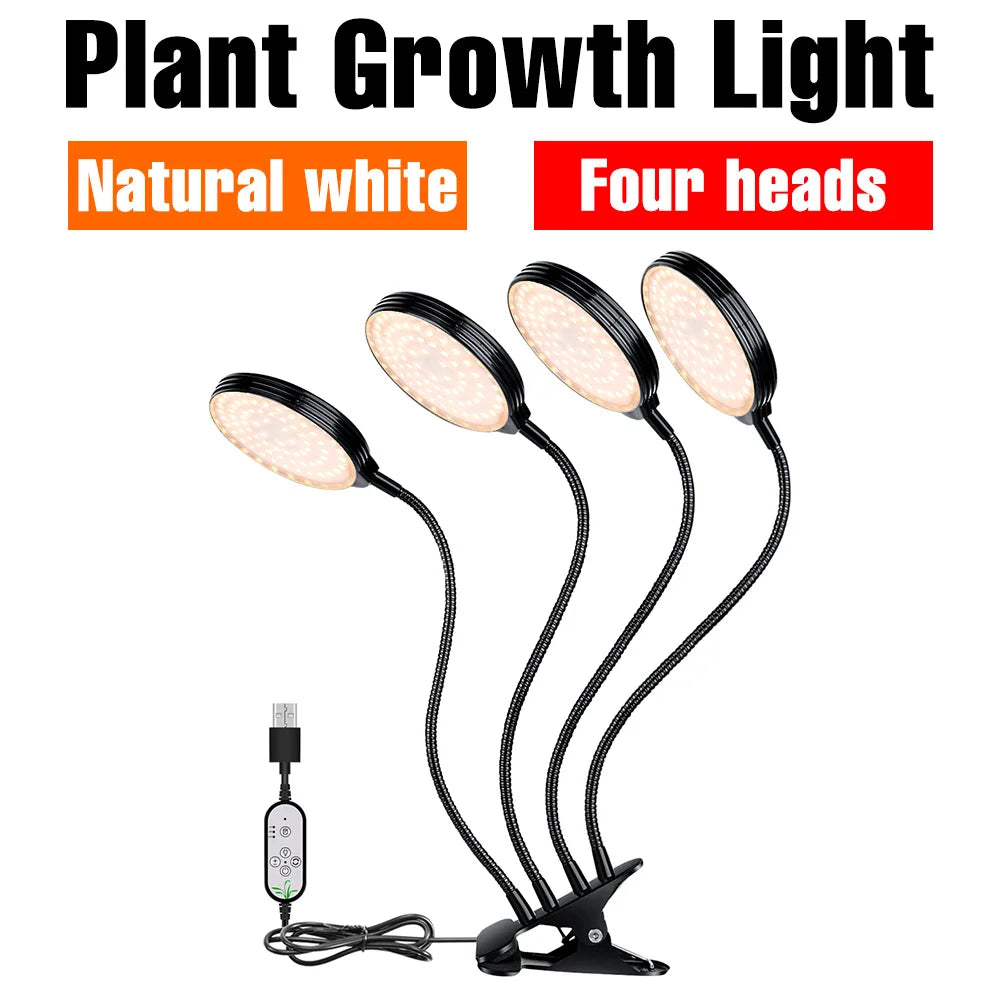 LED Grow Light Plant Hydroponic Flower Seedling Vegetable Cultivation Timing Auto On/Off Dimmable For Indoor Growth Box USB DC5V