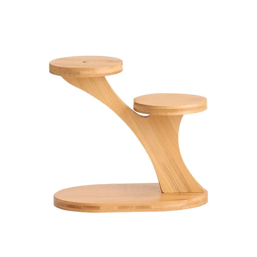 Bamboo Wood Flowerpot Tray Plants Stand Multi-layer Succulents Bonsai Organizer Desktop Ornament Home Decoration