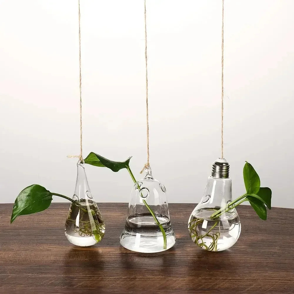 Creative Garden Hanging Glass Ball Vase Hydroponics Flower Plant Pot Terrarium Container Flower Plant Pot Garden Wedding Decor