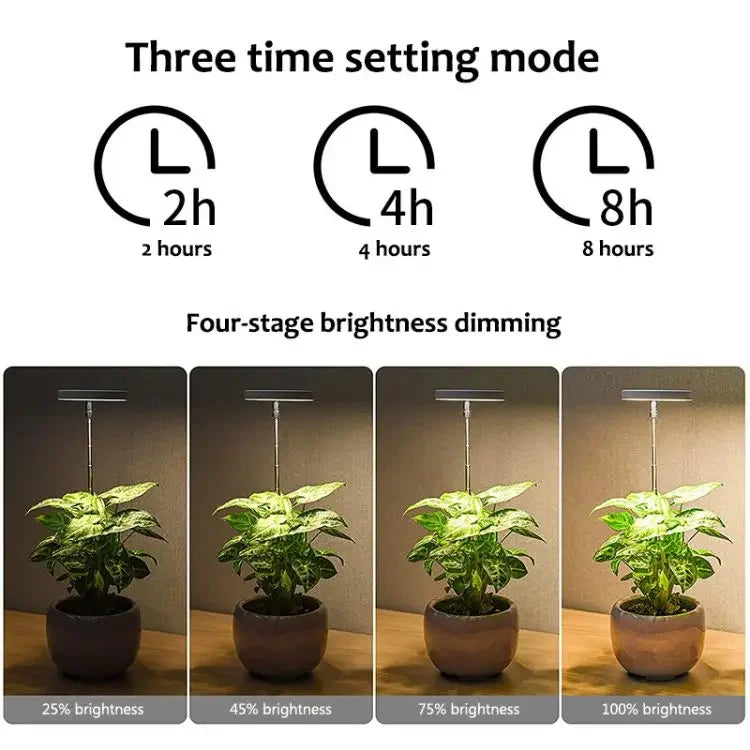 LED Grow Light Full Spectrum Plant Growth Light USB 5V Height Adjustable Dimmable Growing Lamp with Timer for Indoor Plants Herb