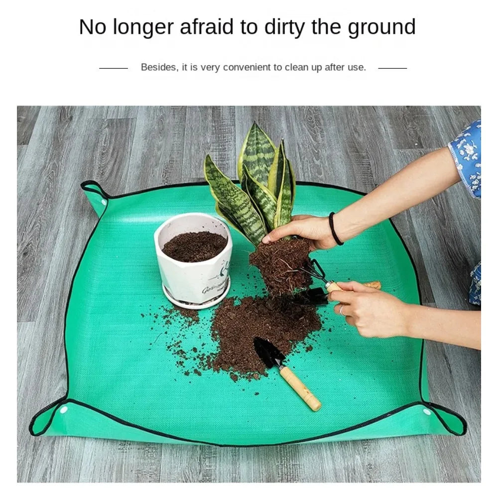 Flower Pots Transplanting Mats Gardening Planting Mat Pe Plant Repotting Mat Foldable Waterproof Gardening Potting Pad