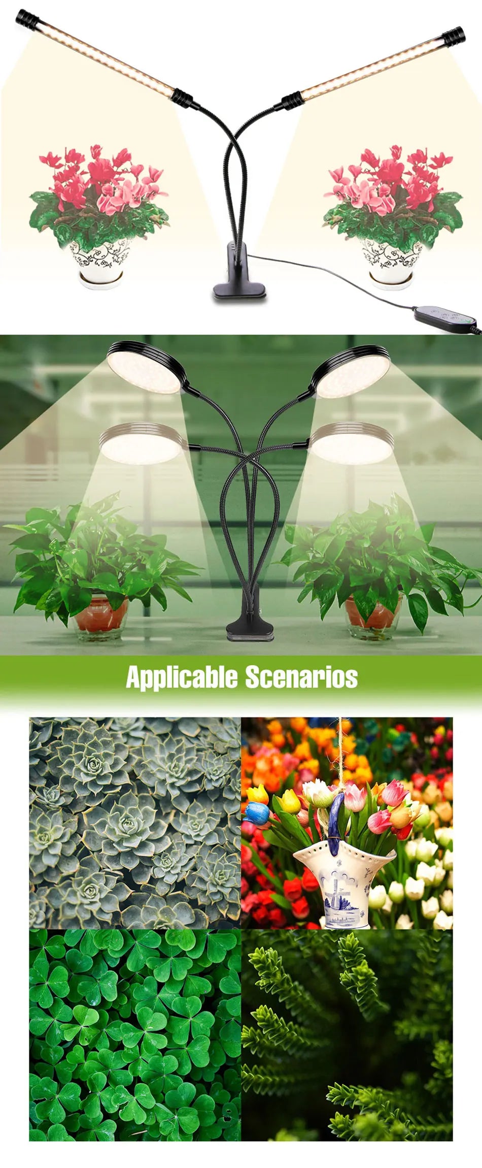 LED Grow Light Plant Hydroponic Flower Seedling Vegetable Cultivation Timing Auto On/Off Dimmable For Indoor Growth Box USB DC5V