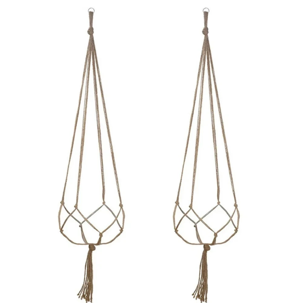 Handmade Macrame Flower Pot Wall Decor Courtyard Garden Hanging Planter Hanging Basket Plant Hanger Hanging Plant
