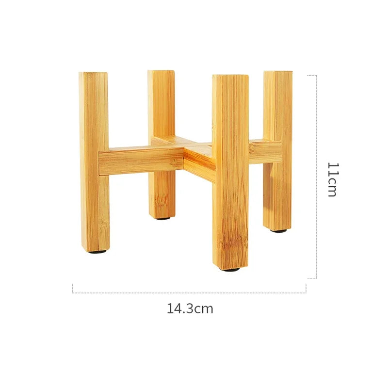 Plant Flower Pot Stand Small Durable Wood Trays Rack,Strong Free Standing Bonsai Holder Indoor Accessories Home Garden Display
