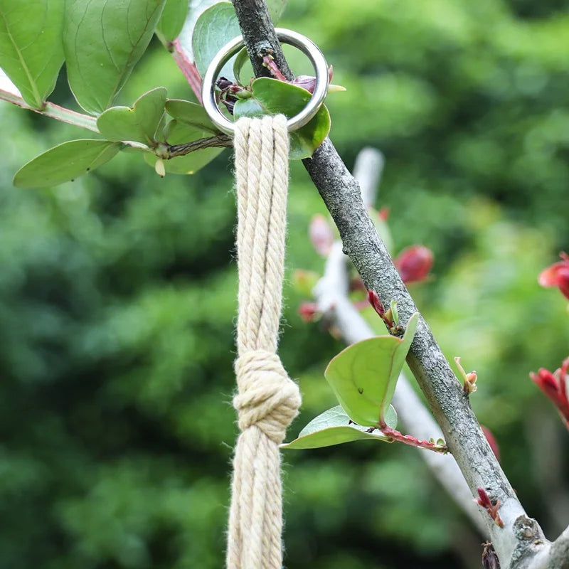Macrame Handmade Plant Hanger Baskets Flower Pots Holder Balcony Hanging Decoration Knotted Lifting Rope Home Garden Supplies