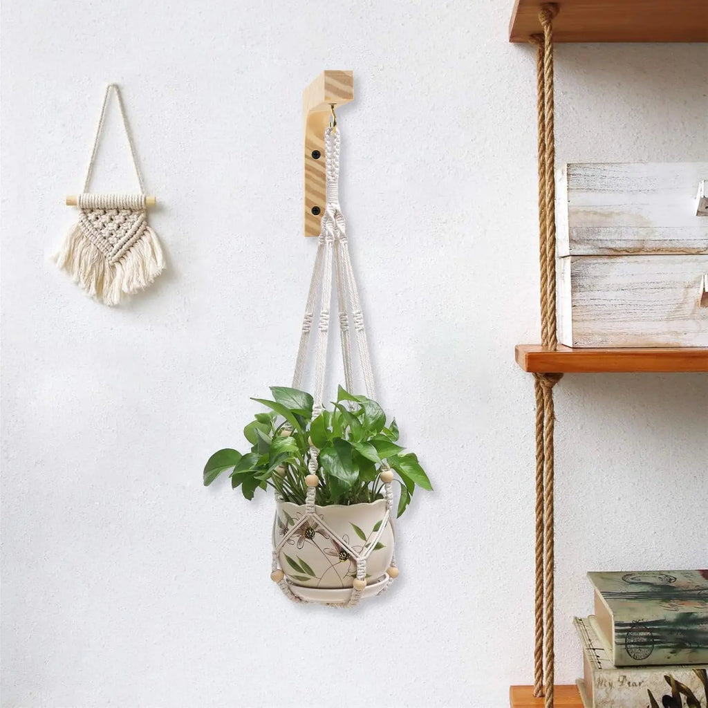 Wooden Plant Hanger Hook Wall Plant Hanger for Indoor Basket Hooks for Flower Baskets Pot Lanterns