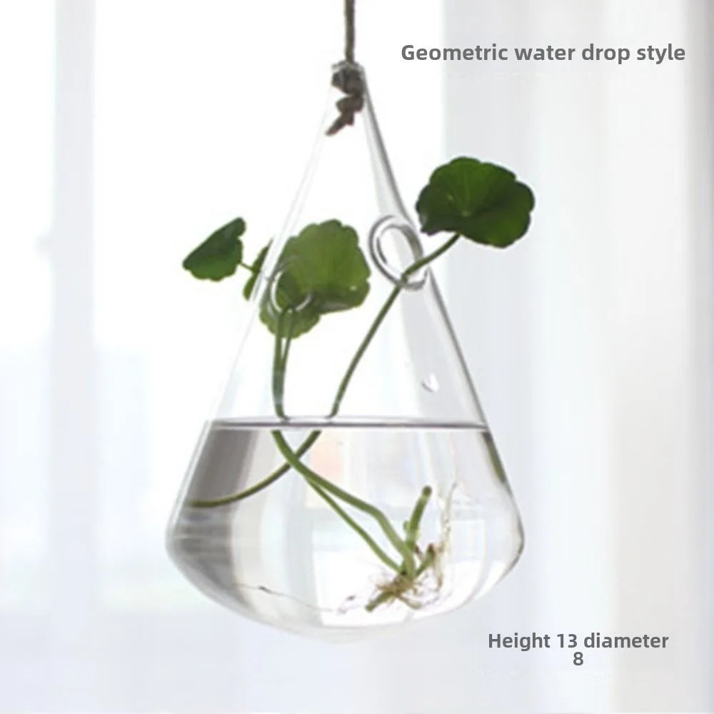 Creative Garden Hanging Glass Ball Vase Hydroponics Flower Plant Pot Terrarium Container Flower Plant Pot Garden Wedding Decor