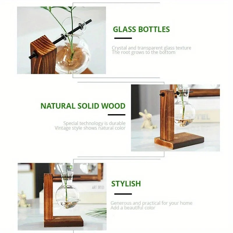 Hydroponic Glass Vase, Vintage Desktop Plant Terrarium Planter Bulb Water Planting Propagation Vase Planters Hydroponics Plants