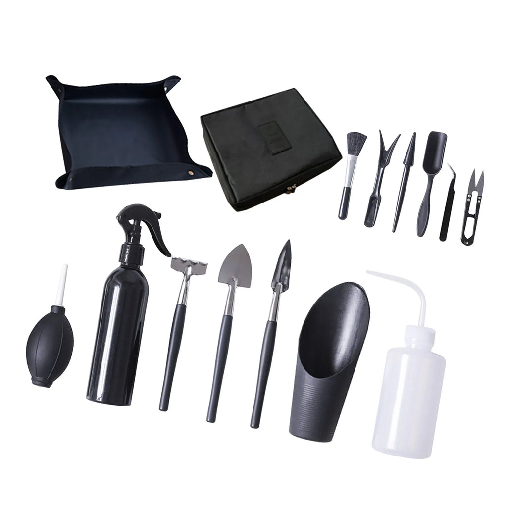 15PCS Garden Planting Tool Set Bonsai Succulent Transplanting Mini Planting Hand Tools for Indoor Miniature Fairy Garden Plant