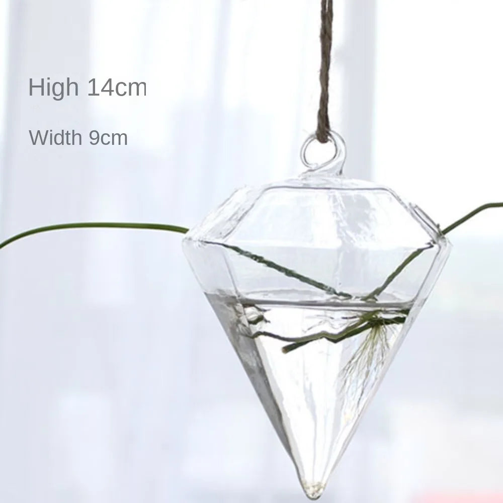 Creative Garden Hanging Glass Ball Vase Hydroponics Flower Plant Pot Terrarium Container Flower Plant Pot Garden Wedding Decor