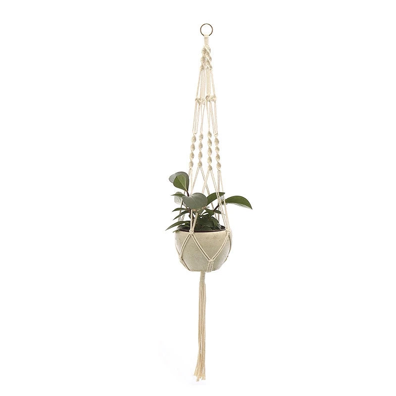 Hanging Plant Handmade Macrame Plant Hanger Flower Pot Planter Hanger Wall Decor Courtyard Garden Hanging Planter Hanging Basket