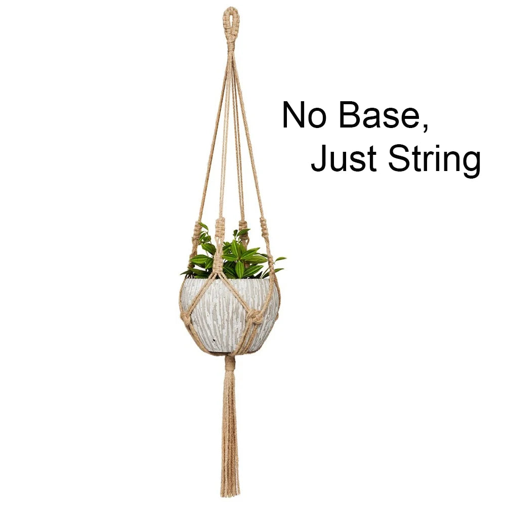 Macrame Plant Hanger Indoor Hanging Planter Basket Woven Cotton Rope Flower Pot Crochet Plant Holder Stand for Boho Home Decor