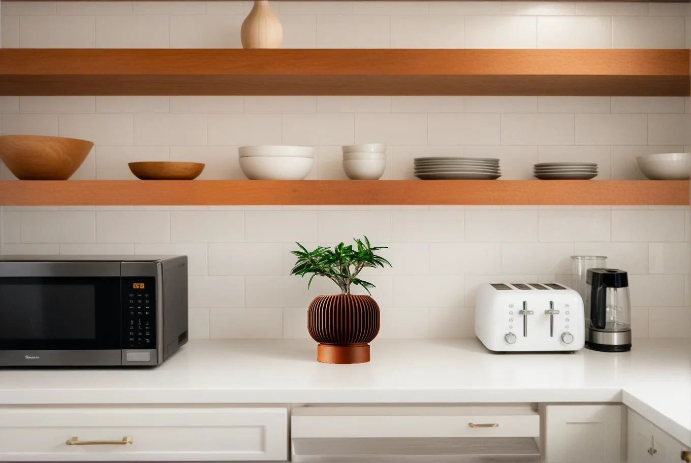 Modern Minimalist 3D Printed Plant Pot – Biodegradable Flower Planter for Home Decor, Eco-Friendly Sustainable Gift (Yuso)