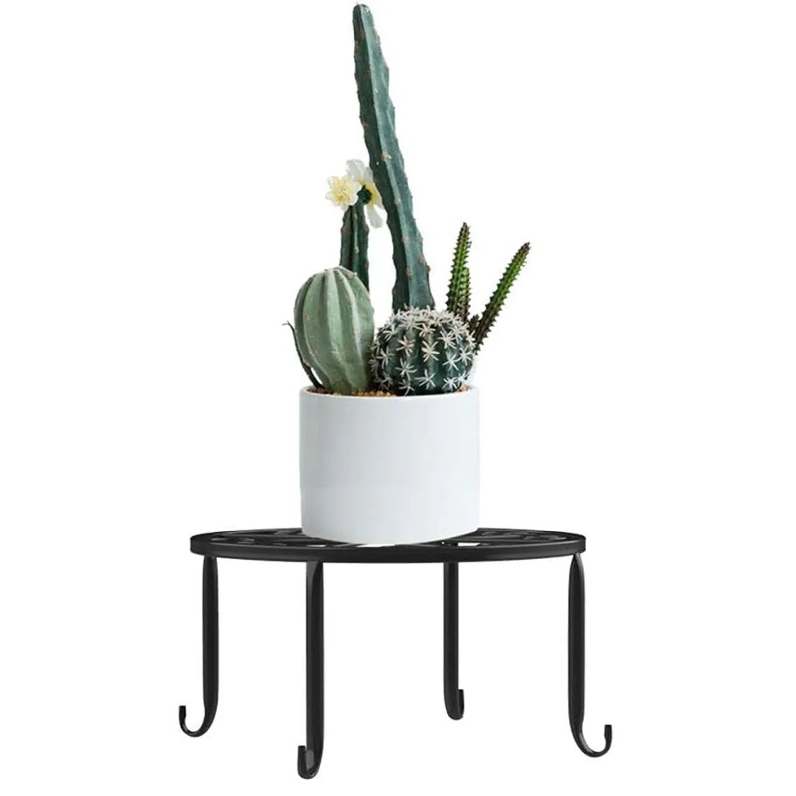 1Pc Metal Plant Stand Flower Pot Base Holder Stool for Home Garden Indoor Outdoor Flower Plant Display Bonsai Holder