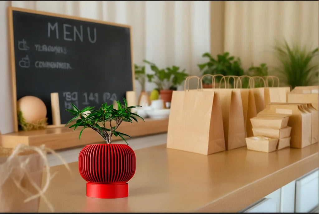 Modern Minimalist 3D Printed Plant Pot – Biodegradable Flower Planter for Home Decor, Eco-Friendly Sustainable Gift (Yuso)