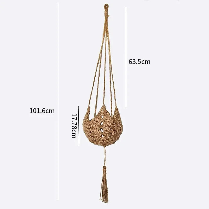 Handmade Macrame Flower Pot Wall Decor Courtyard Garden Hanging Planter Hanging Basket Plant Hanger Hanging Plant
