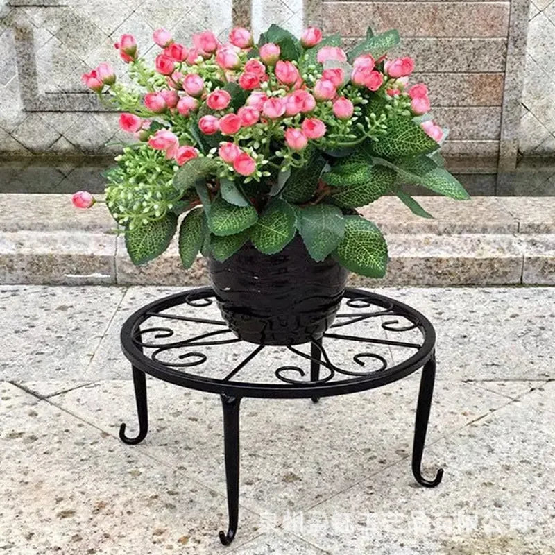 1Pc Metal Plant Stand Flower Pot Base Holder Stool for Home Garden Indoor Outdoor Flower Plant Display Bonsai Holder