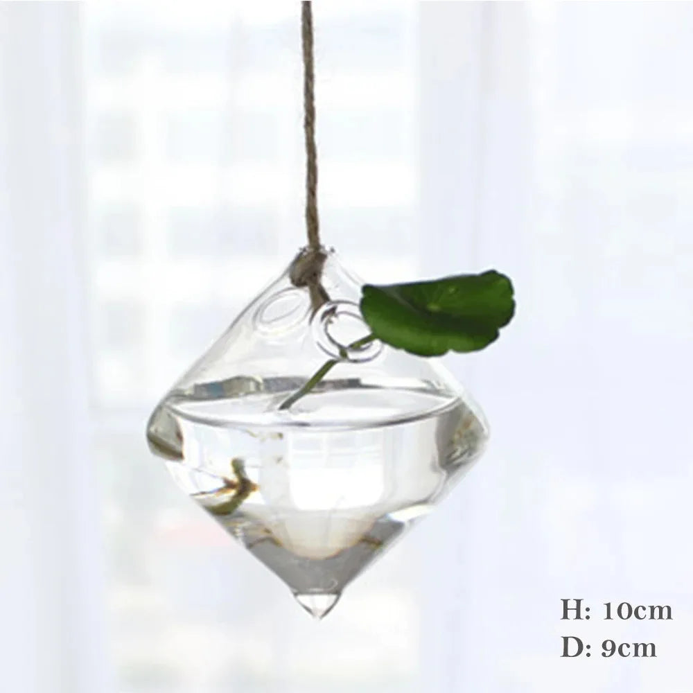 Creative Garden Hanging Glass Ball Vase Hydroponics Flower Plant Pot Terrarium Container Flower Plant Pot Garden Wedding Decor