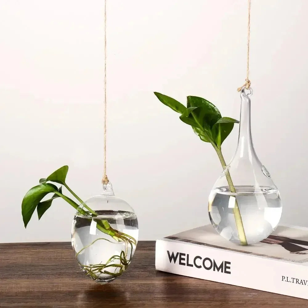 Creative Garden Hanging Glass Ball Vase Hydroponics Flower Plant Pot Terrarium Container Flower Plant Pot Garden Wedding Decor