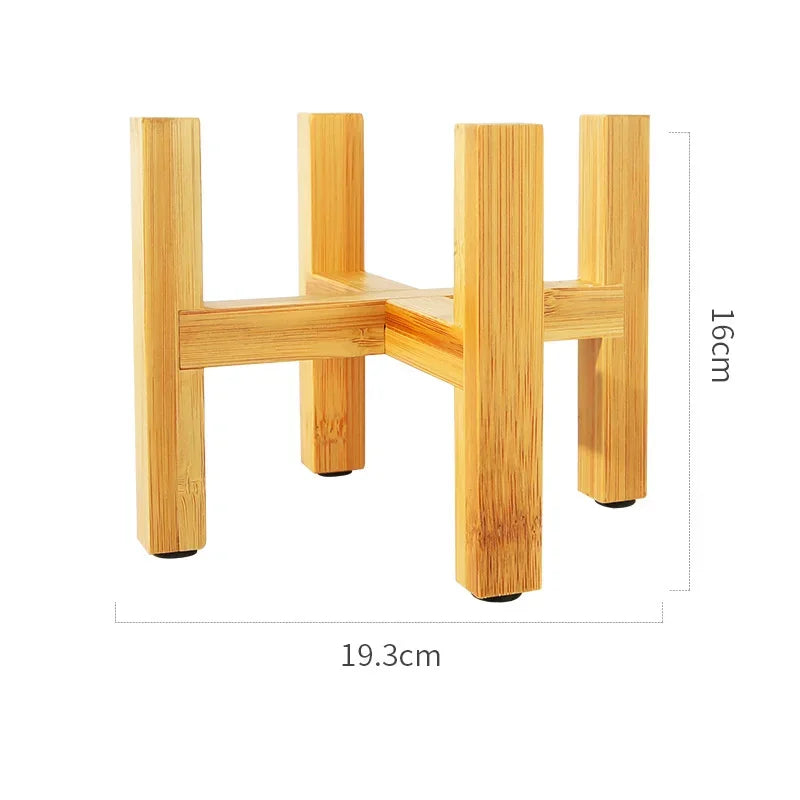 Plant Flower Pot Stand Small Durable Wood Trays Rack,Strong Free Standing Bonsai Holder Indoor Accessories Home Garden Display