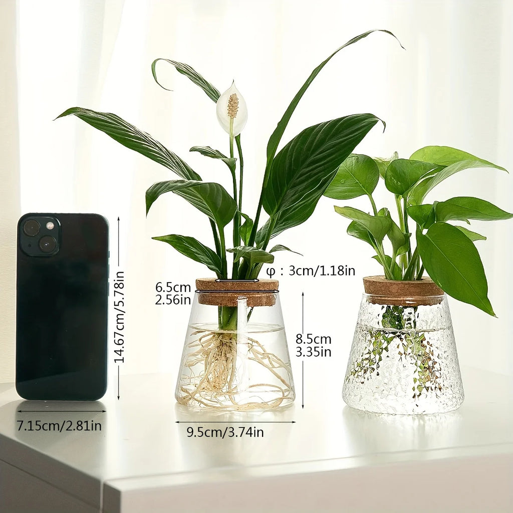 Hydroponic Flower Pot Stand1-2Personal Use Suitable for Office Green Plant Cutting Propagation Bottle Transparent Glass Containe