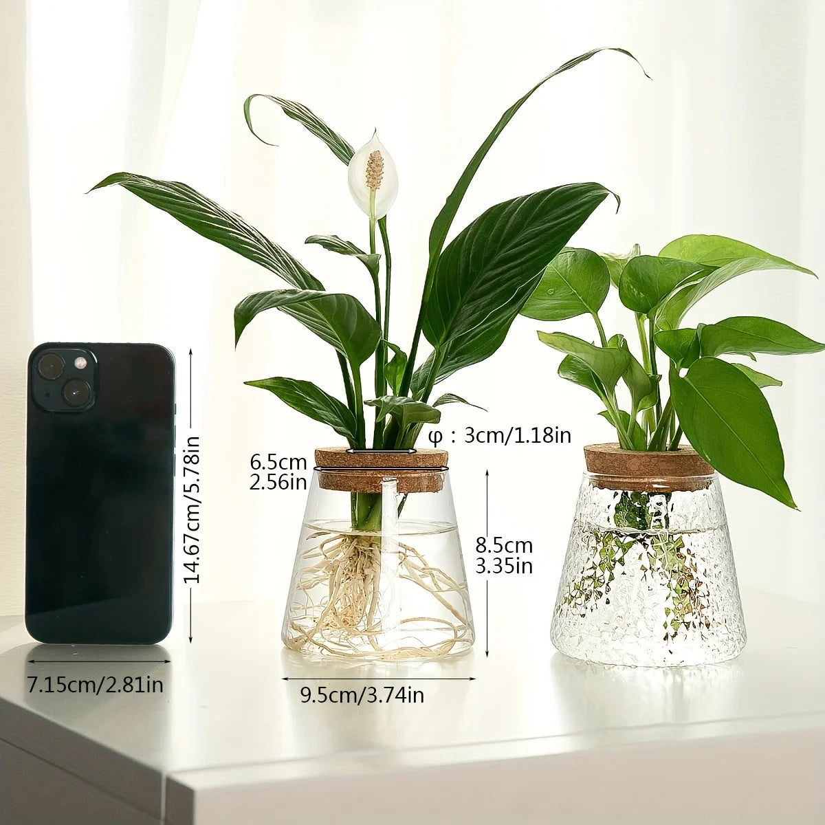 Hydroponic Flower Pot Stand1-2Personal Use Suitable for Office Green Plant Cutting Propagation Bottle Transparent Glass Containe