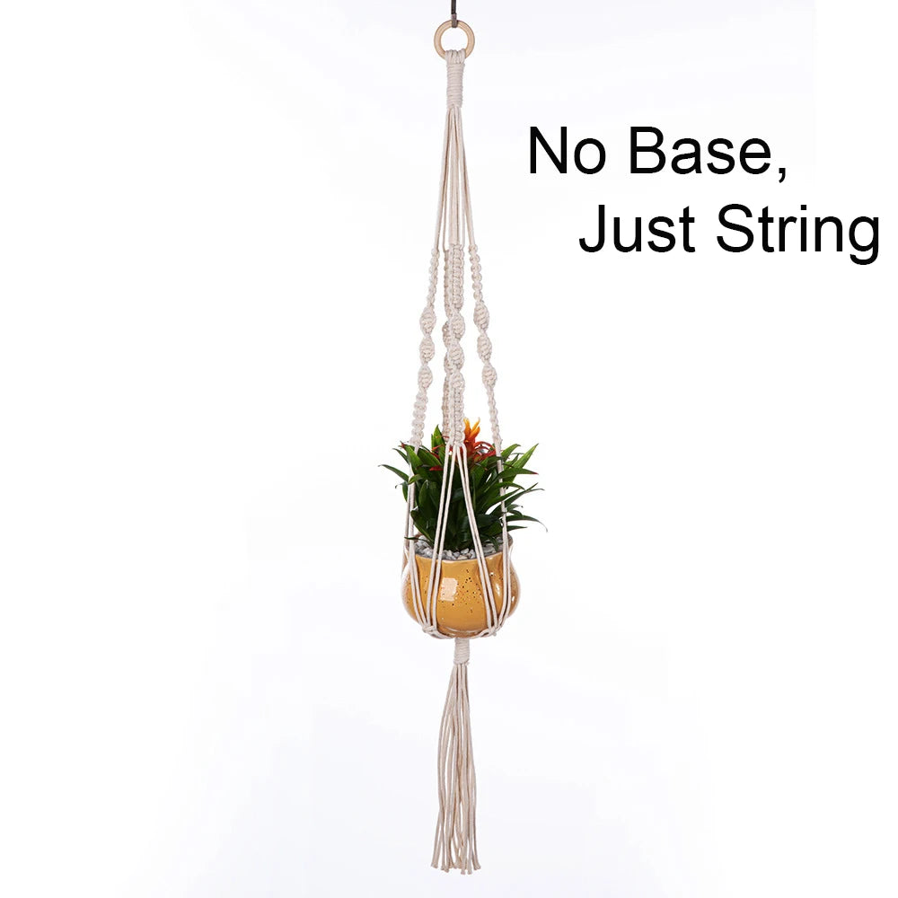 Macrame Plant Hanger Indoor Hanging Planter Basket Woven Cotton Rope Flower Pot Crochet Plant Holder Stand for Boho Home Decor