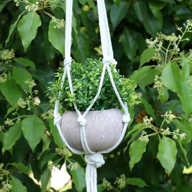 Macrame Handmade Plant Hanger Baskets Flower Pots Holder Balcony Hanging Decoration Knotted Lifting Rope Home Garden Supplies