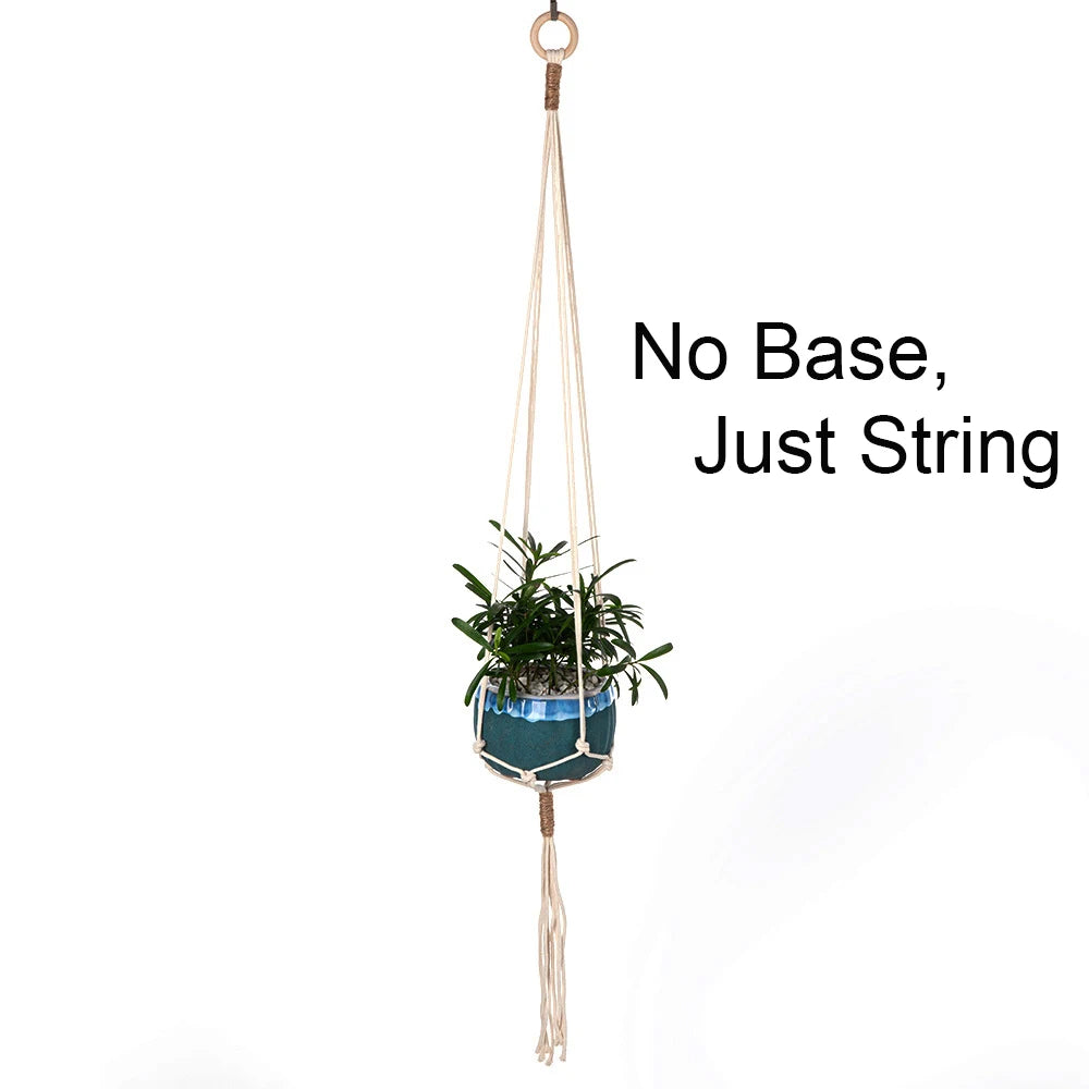 Macrame Plant Hanger Indoor Hanging Planter Basket Woven Cotton Rope Flower Pot Crochet Plant Holder Stand for Boho Home Decor