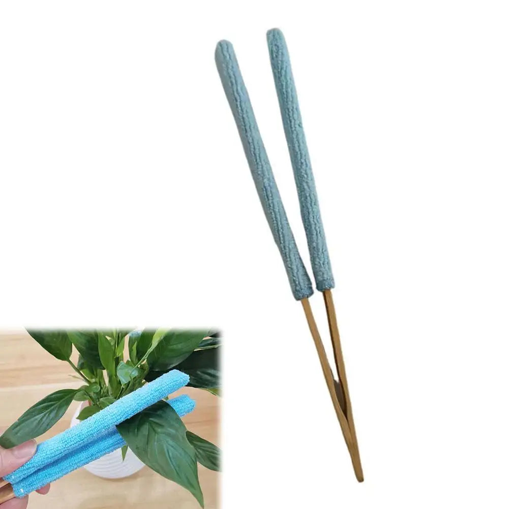 Indoor Plant Leaf Cleaner Kit with Detachable Microfiber Pads & Dusting Gloves, Reusable and Washable