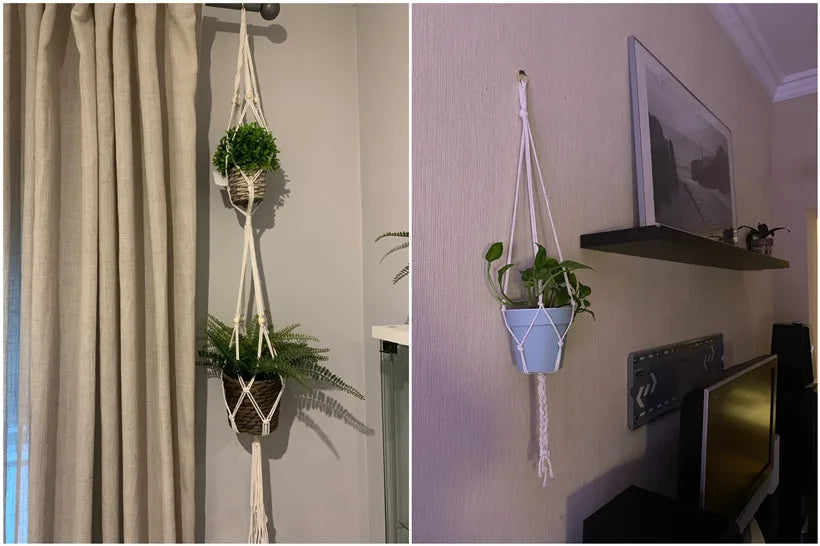 Hanging Plant Handmade Macrame Plant Hanger Flower Pot Planter Hanger Wall Decor Courtyard Garden Hanging Planter Hanging Basket