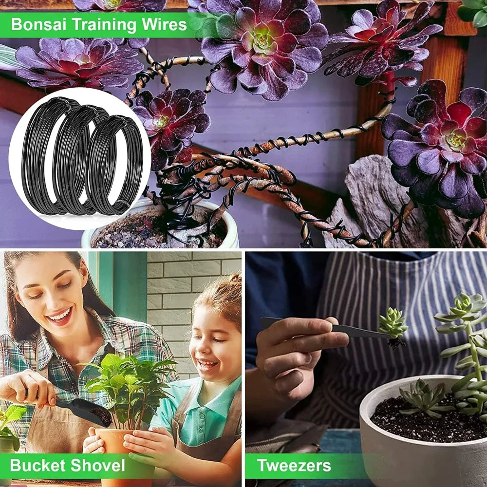 Bonsai Tools Kit- 24 PCS Bonsai Tree Kit Tools for Beginners, Bonsai Starter Trimming Care Kit Bonsai Pruning Kit