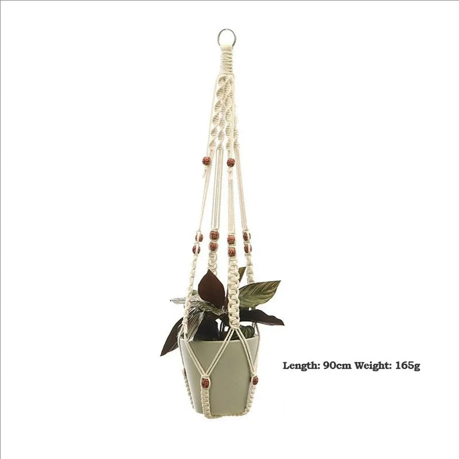 Hanging Plant Handmade Macrame Plant Hanger Flower Pot Planter Hanger Wall Decor Courtyard Garden Hanging Planter Hanging Basket
