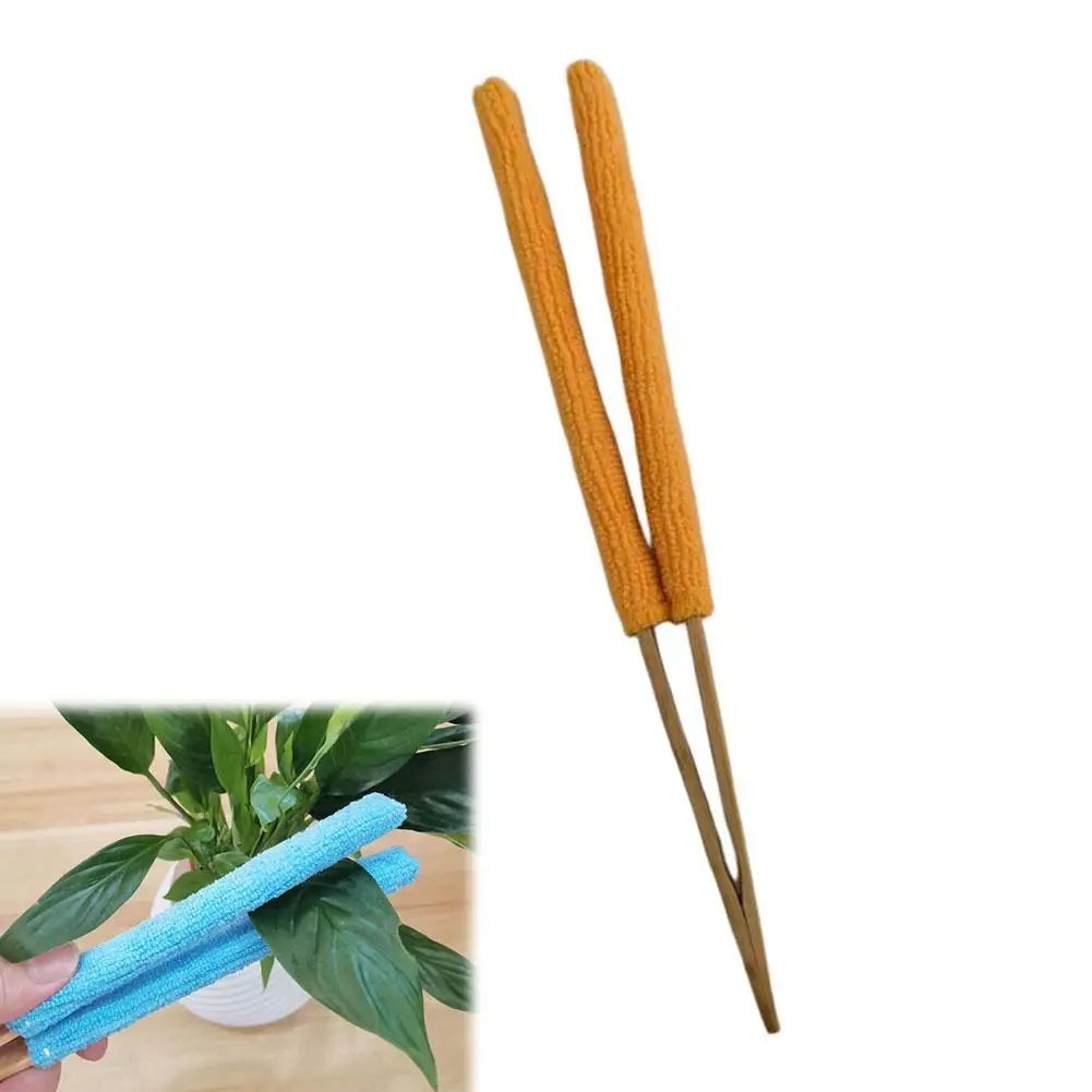 Indoor Plant Leaf Cleaner Kit with Detachable Microfiber Pads & Dusting Gloves, Reusable and Washable