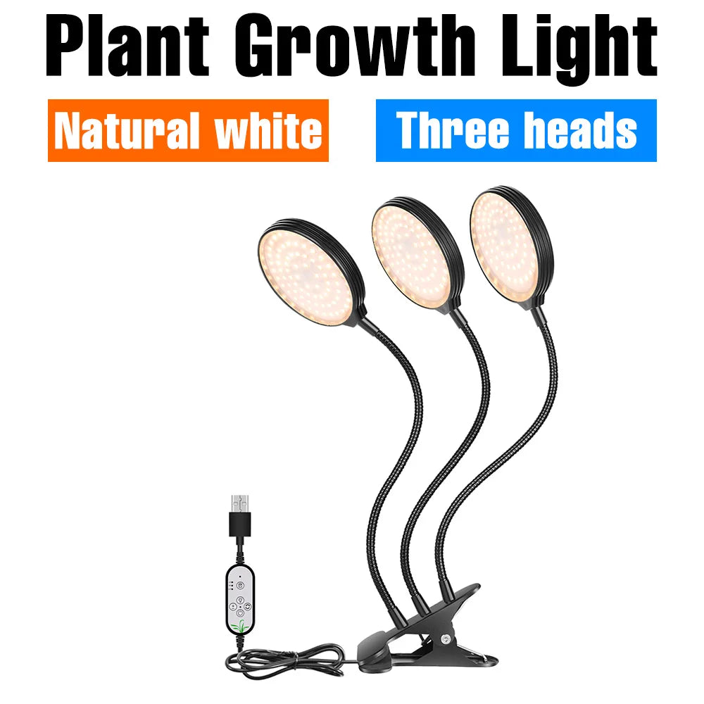 LED Grow Light Plant Hydroponic Flower Seedling Vegetable Cultivation Timing Auto On/Off Dimmable For Indoor Growth Box USB DC5V
