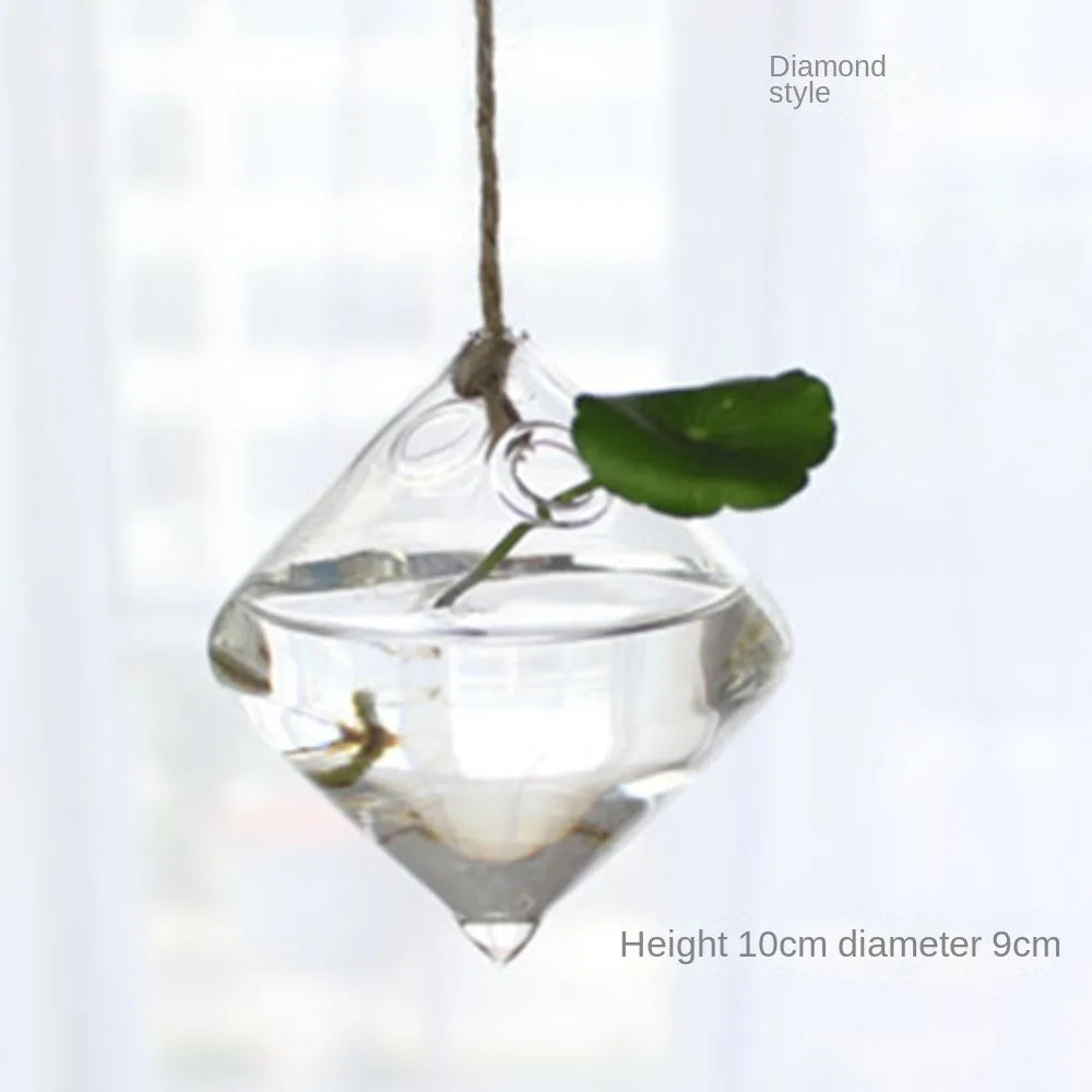 Creative Garden Hanging Glass Ball Vase Hydroponics Flower Plant Pot Terrarium Container Flower Plant Pot Garden Wedding Decor