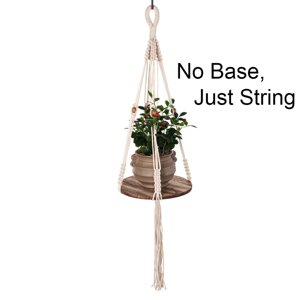 Macrame Plant Hanger Indoor Hanging Planter Basket Woven Cotton Rope Flower Pot Crochet Plant Holder Stand for Boho Home Decor
