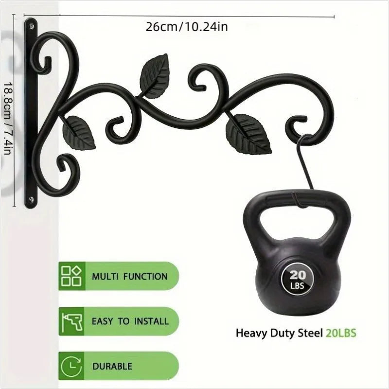Iron Plant Hanging Rack2-4Personalized Indoor Outdoor Flower Pot Hanger Vintage Style Metal Hook Hanging Basket Wall Mount Rack