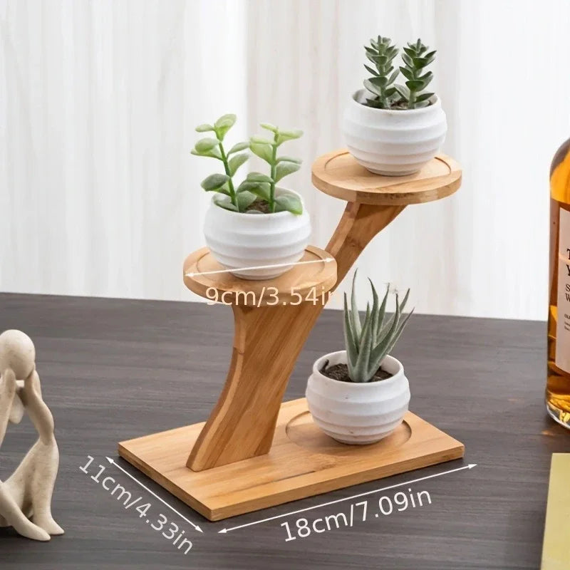 Mini Plant Stands for Window Sill & Desk, Small Indoor Decorative Shelves - Lightweight Space-Saving 3 Tier Home Office Decor