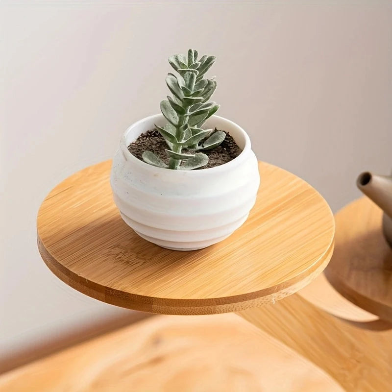 Mini Plant Stands for Window Sill & Desk, Small Indoor Decorative Shelves - Lightweight Space-Saving 3 Tier Home Office Decor
