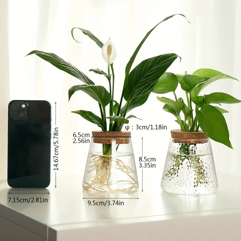 Hydroponic Flower Pot Stand1-2Personal Use Suitable for Office Green Plant Cutting Propagation Bottle Transparent Glass Containe