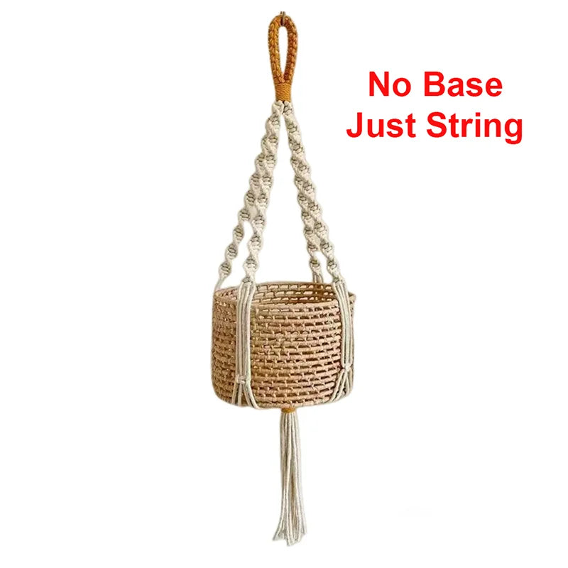 Macrame Plant Hanger Indoor Hanging Planter Basket Woven Cotton Rope Flower Pot Crochet Plant Holder Stand for Boho Home Decor