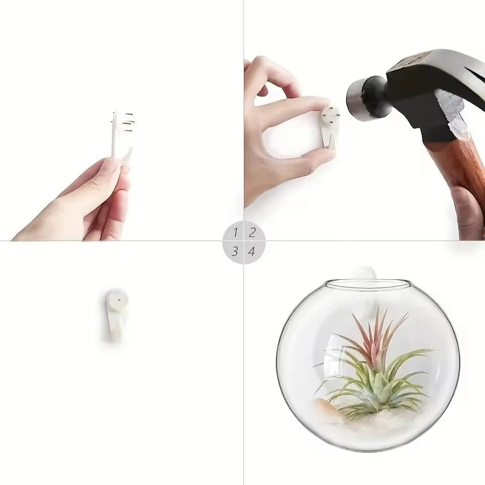 Wall Hanging Glass Plant Terrarium Container Propagation Station Wall-Mounted Flower Vases Air Plant Terrarium Home Office Decor